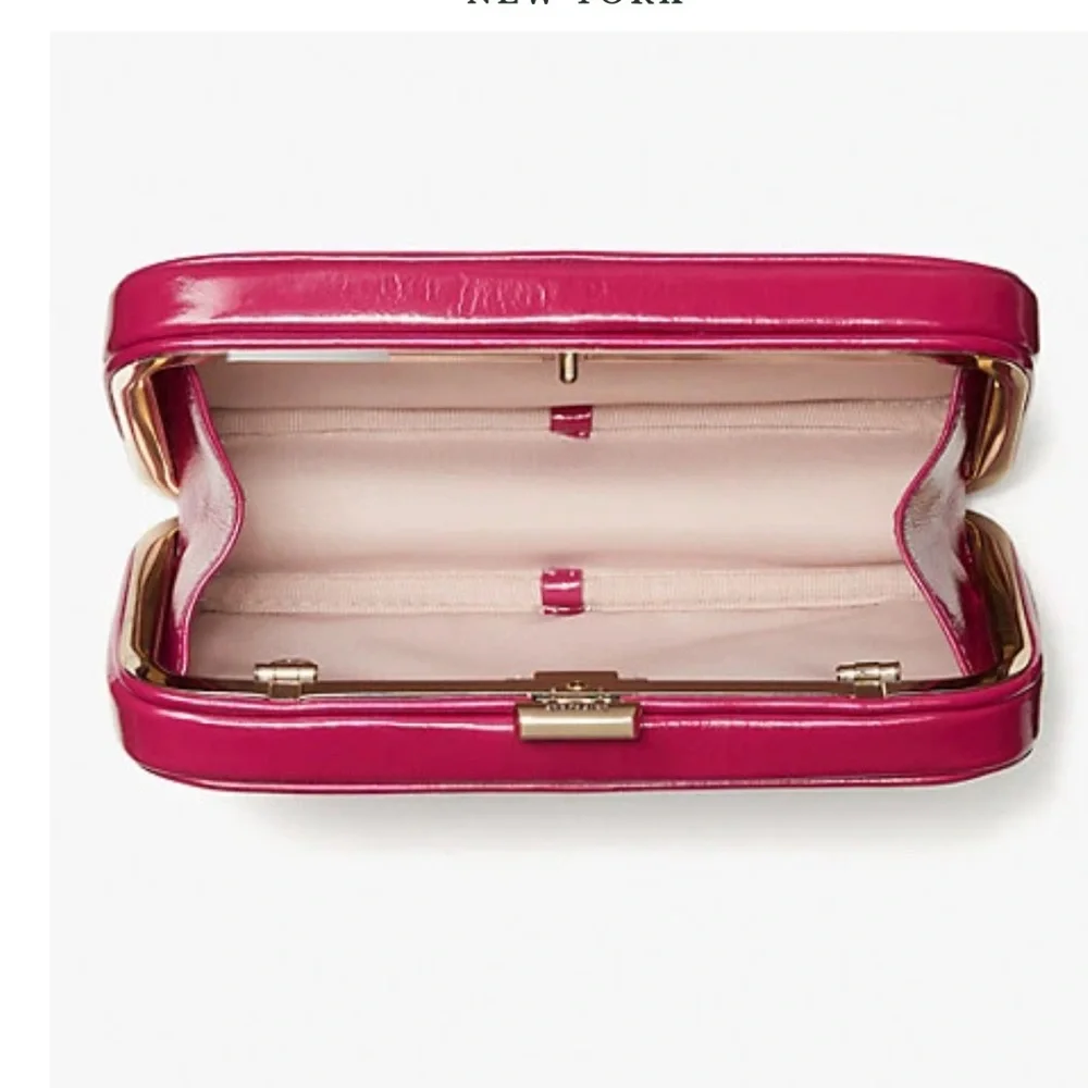 Kate Spade New York  Raspberry Tonight Stunning Leather Clutch